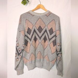Vintage 90's Y2K Retro Geometric Patterned Sweater By Bellisimo Size Large